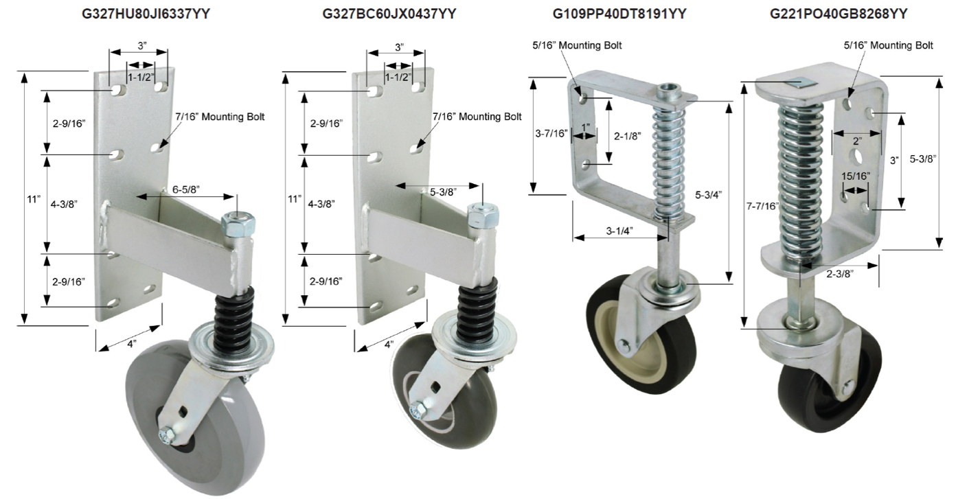 Spring Loaded Gate Casters